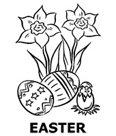 Easter symbols to color and download