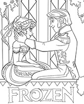 Hans and Elsa Frozen free coloring sheet
