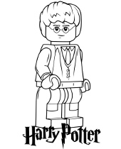 Harry Potter minifigure on coloring page