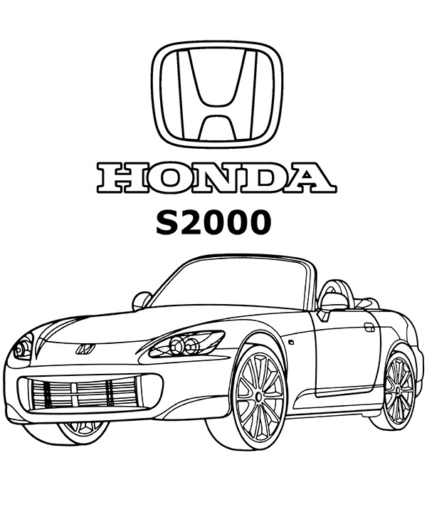 Sports car cabriolet Honda coloring pages