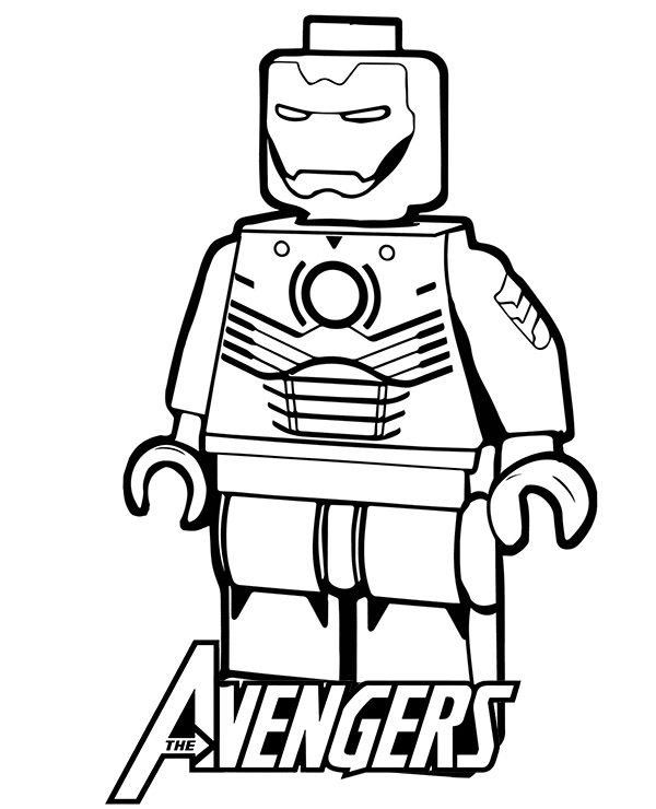 Iron Man Avengers Lego minifigure coloring sheet