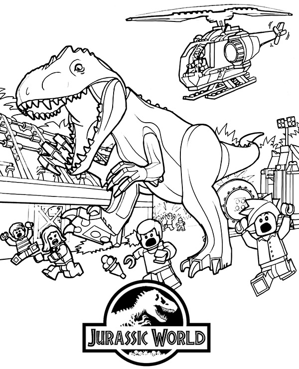 Lego dinosaur Jurassic World coloring page