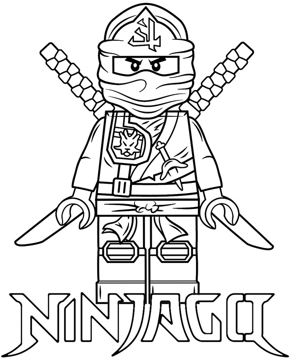 Lego ninja minifigure on coloring pages