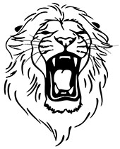 Roaring lions head tattoos to color