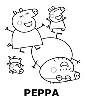 Peppa Pig family coloring pages