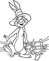 Winnie the Pooh characters on coloring pictures