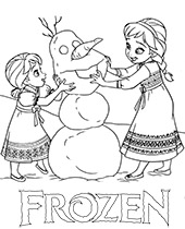 Elsa and Anna as children Frozen coloring sheets