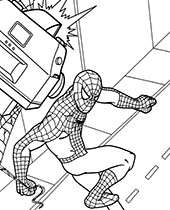 Scene from Spiderman comic book to color
