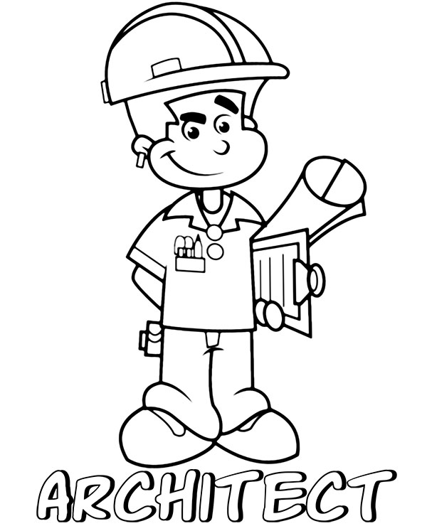 Architect printable coloring page