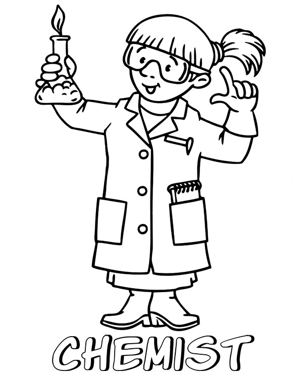 Chemist printable coloring page