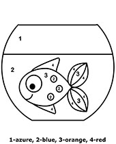 Free Printable Color by Number Coloring Pages for Preschool Kids