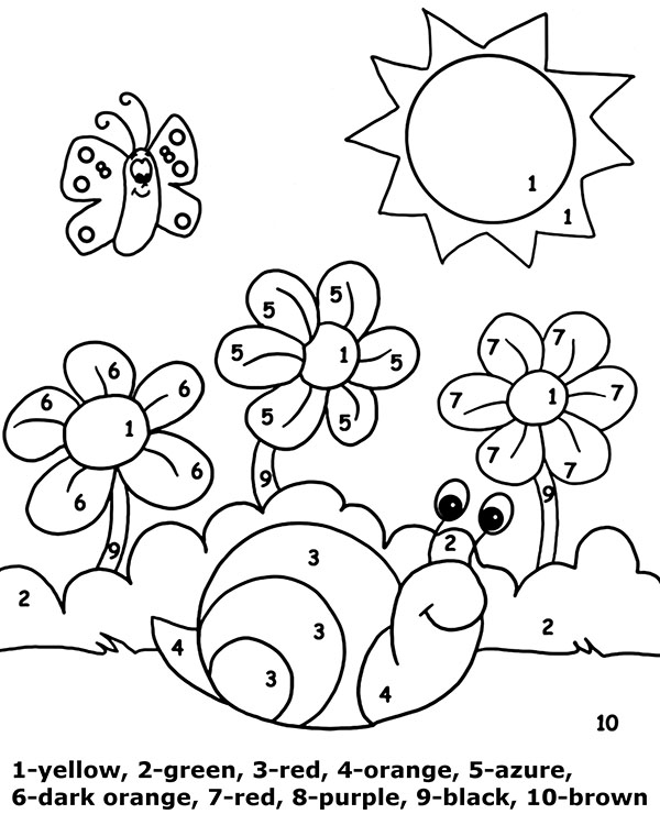 Snail in the meadow printable worksheet for children