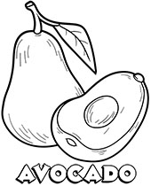 Avocado printable picture to color