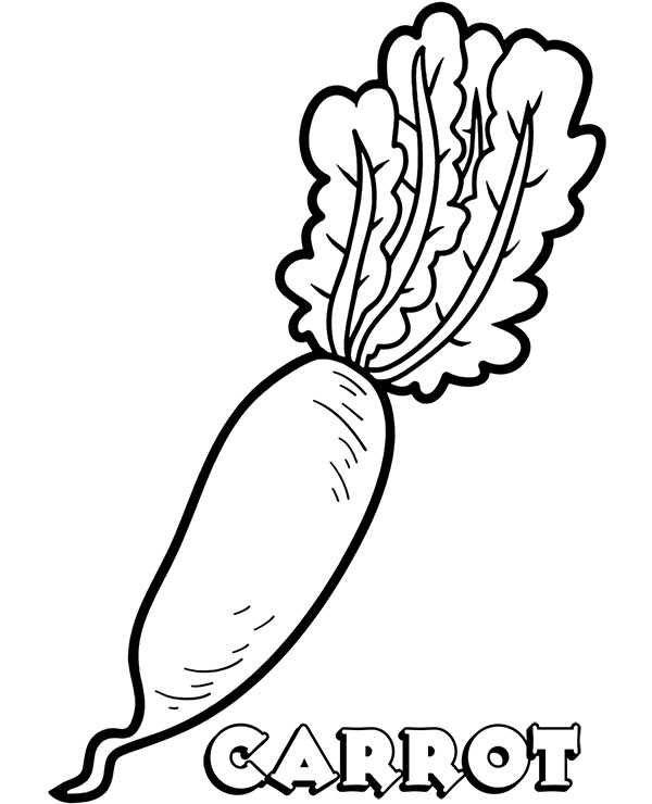 Free vegetables coloring pages carrot