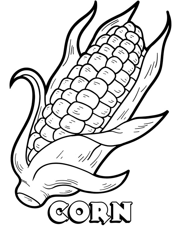 Corn on the cob coloring sheet