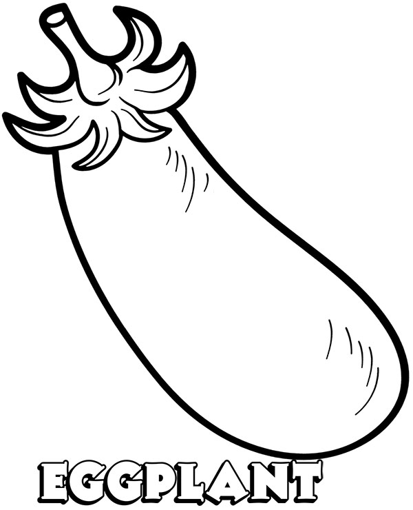 Easy coloring page with eggplant