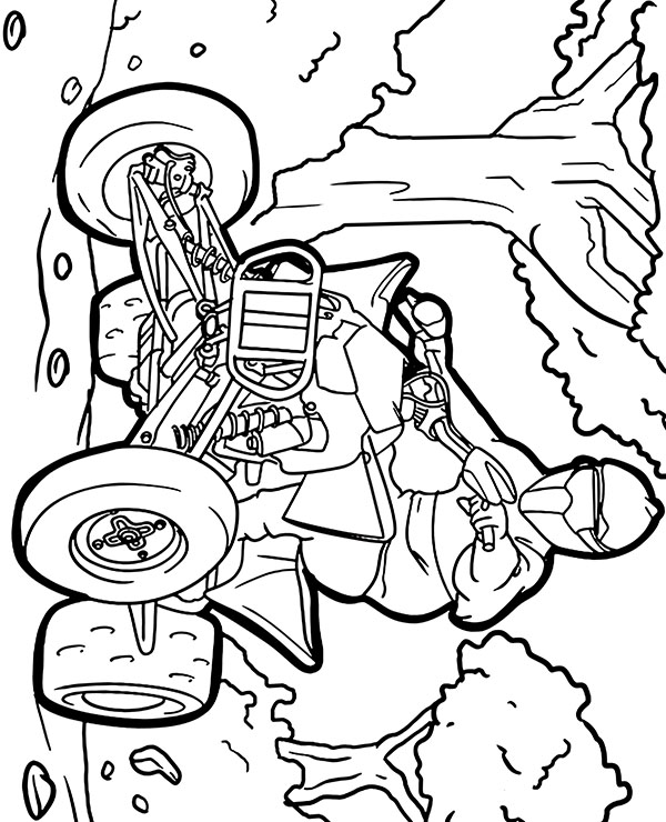 Quad in the forest vertical coloring page