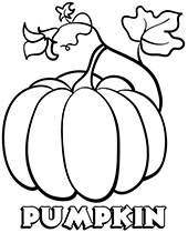 Pumpkin coloring page with vegetables