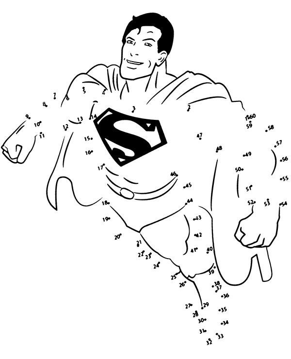 Superman connect dots educational picture