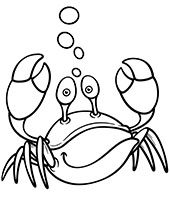 Funny crab coloring sheet