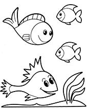 Easy picture to color with fish
