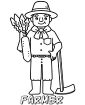 A farmer simple coloring pages