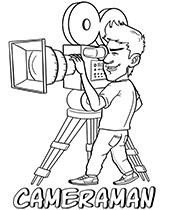Cameraman filmmaker coloring sheet