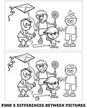 Spot the differences free worksheet for kids