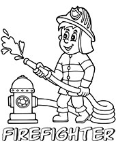 Professions coloring pages firefighter