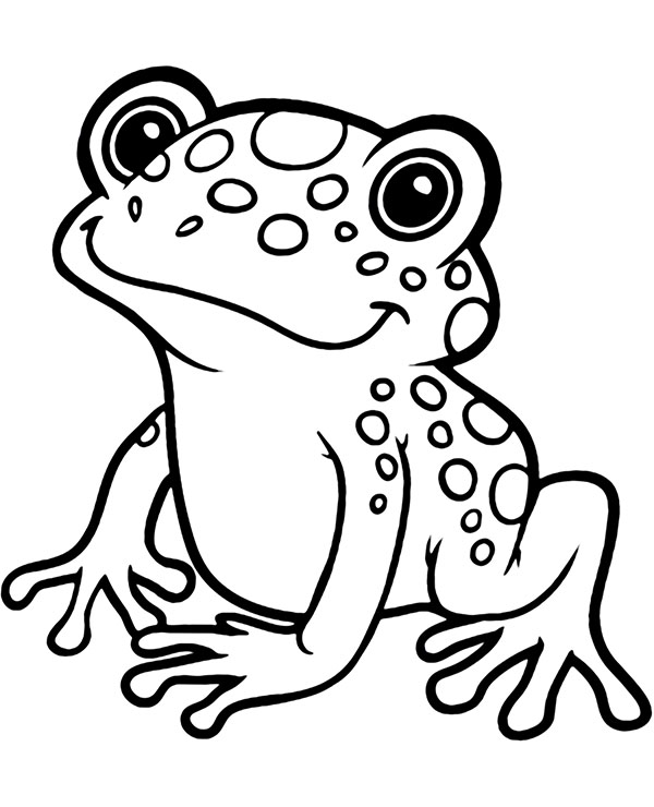 Exotic frog coloring page to print or download for fkids