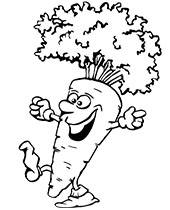 Carrot easy coloring pages 