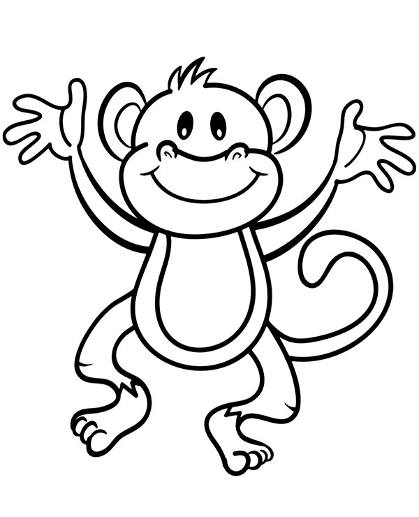 Download African animals coloring pages little monkey to download