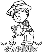 Gardener printable professions coloring pages