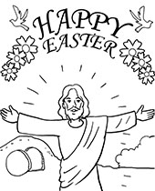 Easter Christian card printable for coloring