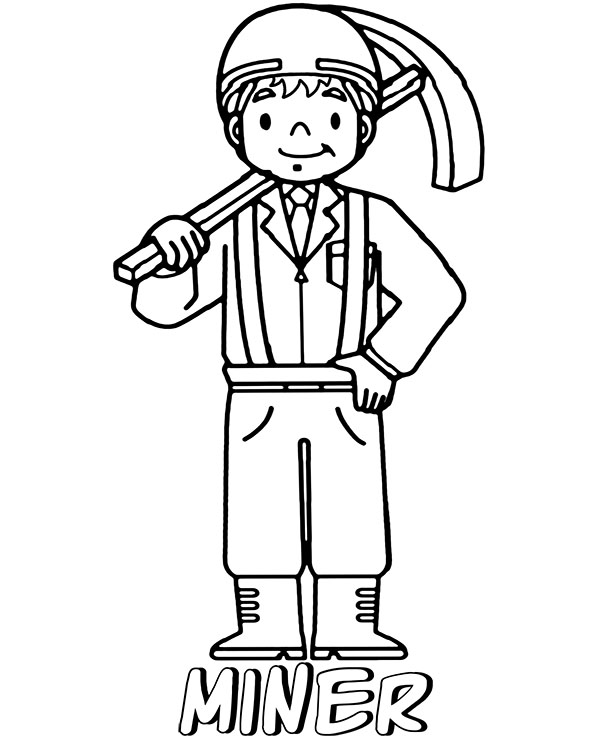 A miner professions coloring pages