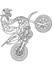 Cross motorcycle on free coloring pages sheets