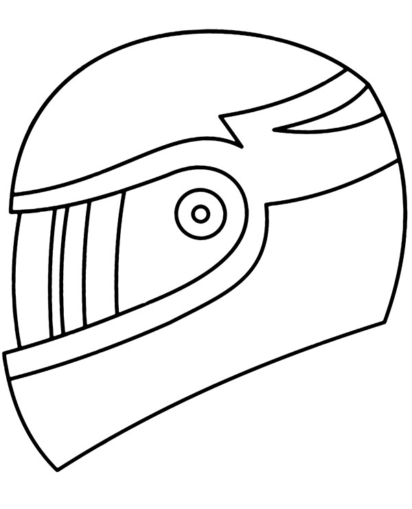 Motorcycle helmet on free coloring page