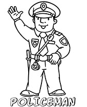 Easy policeman coloring page