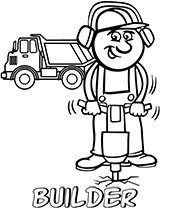 Pneumatic hammer and truck funny coloring sheet
