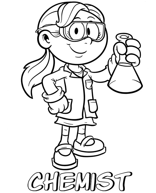 Chemist printable coloring page