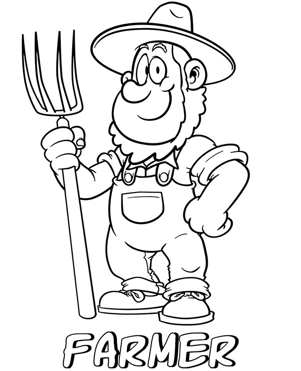 Farmer coloring page for free 