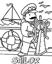 Sailor on a ship coloring pictures