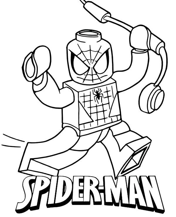 Spiderman LEGO coloring page to download
