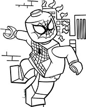 Lego minifigure Spider-man to color