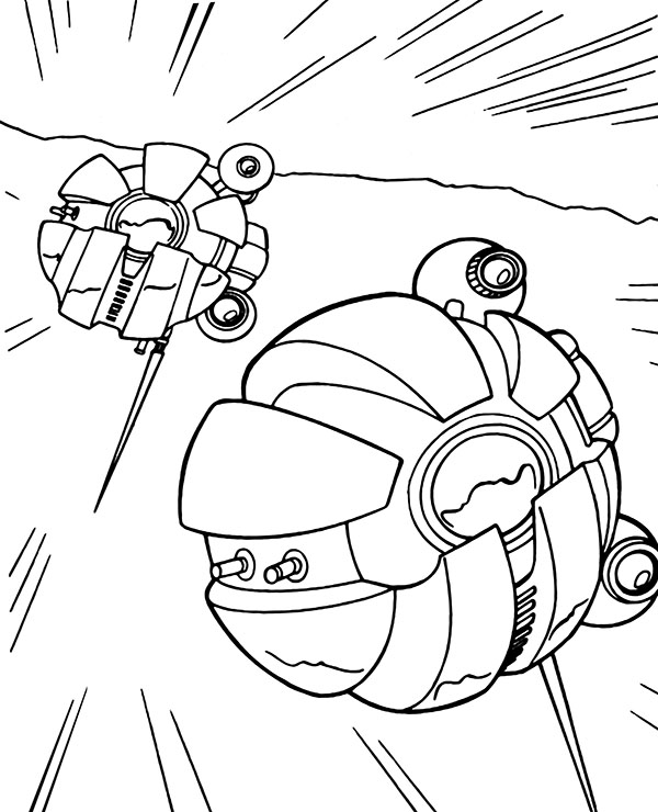Spaceships coloring page for boys