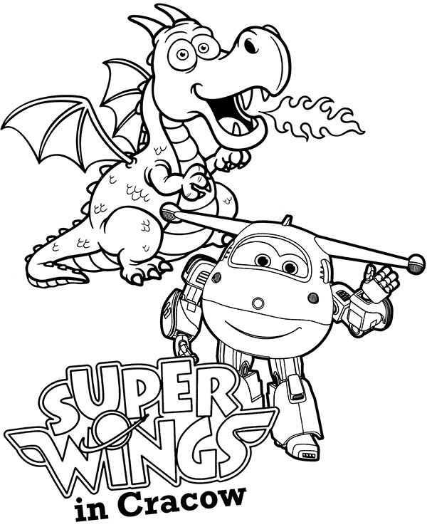 Jett dragon and Super Wings logo