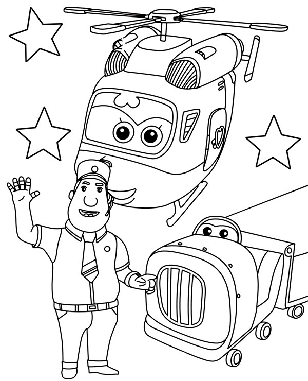 Jimbo and Roy free coloring worksheet for children