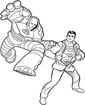 DC Comics characters on coloring page