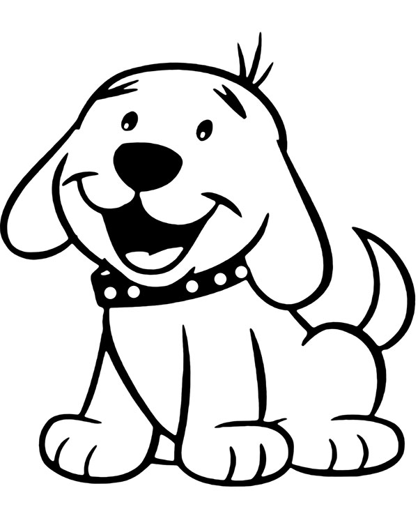 Cute puppy small doggie coloring page for children