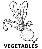 A simple coloring page for kids presenting a vegetable